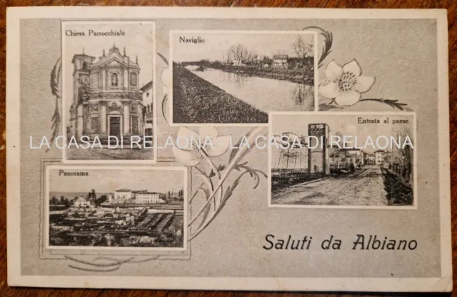 CARTOLINA ALBIANO Saluti (Trento) ANNO 1935 - fp VG