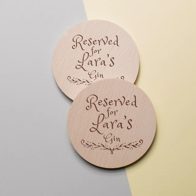 Gravé Personnalisé En Bois Sous-verre Cadeau Mariage Personnalisé Rond Souvenir