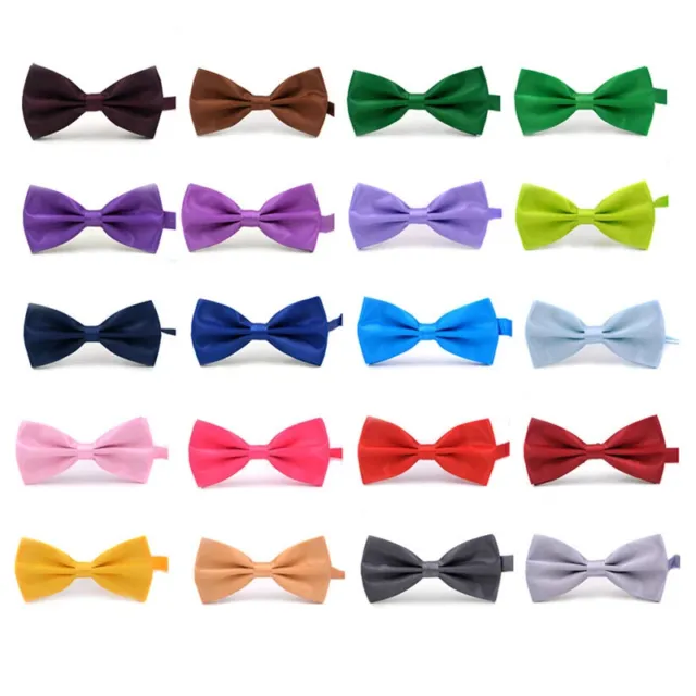 Bowtie Mens Adjustable Formal Wedding Party Necktie Bow Tie Solid Color Tuxedo