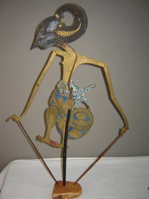 alte Wayang Schattenspielfigur Stabpuppe Leder, Marionette Indonesien