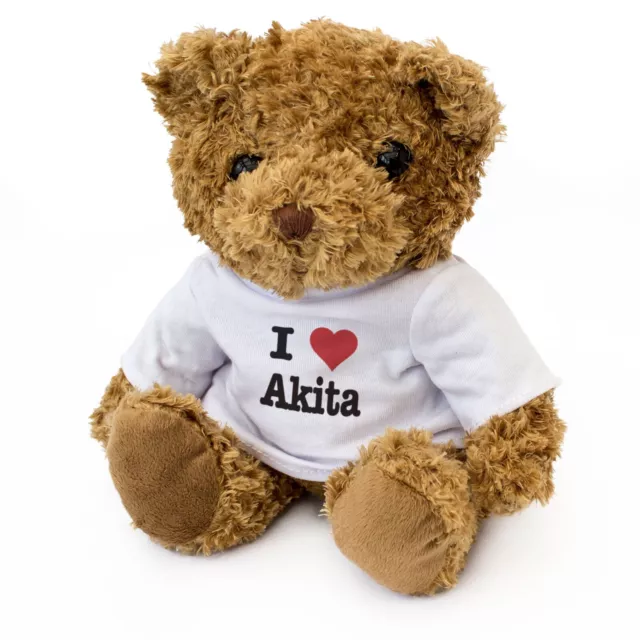 NEW - I LOVE AKITA - Teddy Bear - Cute Cuddly Soft Adorable - Gift Present