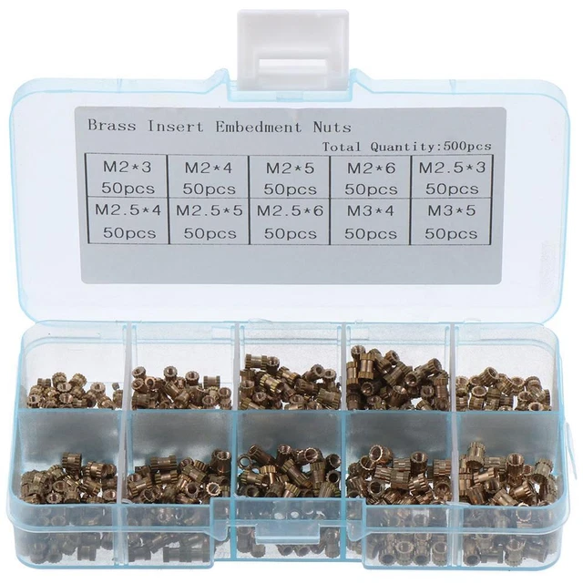 500Pcs M2 M2.5 M3 Embedment Nuts Brass Inserts Nut  3D Prints and More Projects