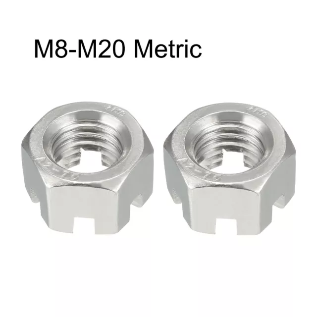 M8-M20 Metric 304 Stainless Steel Slotted Hex Castle Nuts Hexagon Locknuts