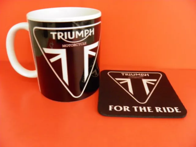 1 x 11oz Coffee Mug - Coaster  YOUR DESIGN Triumph Motorcycle #1