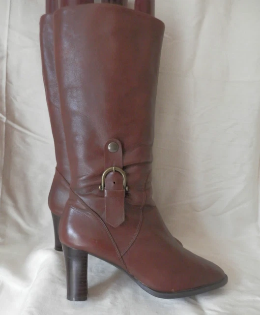 bottes bottines talon CUIR marron T 38 confection Italienne TRES BON ETAT