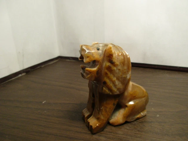 Vintage Decorative Carved Marble Lion - Roaring King of the BEASTS - Statue
