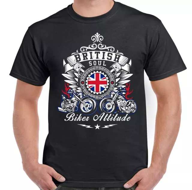T-shirt moto - British Soul Biker Attitude uomo maglietta moto
