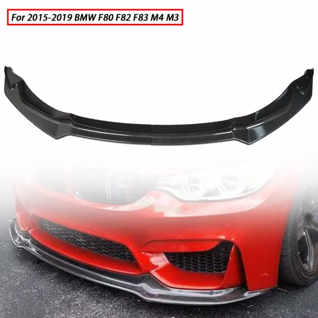 Fit For BMW F80 F82 F83 M4 M3 2015-2019 Carbon Fiber Color Plastic Front Lip