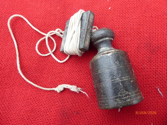 2 Antichi Figlio A Piombo IN Bronzo Cilindro E Bicono Xixème