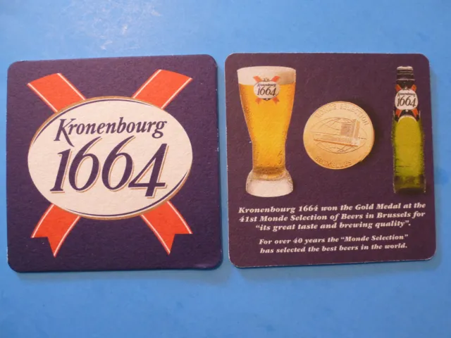 Bière Boisson Dessous~Kronenbourg 1664~ Doré Médaille Gagnant À 41st Bruxelles 2