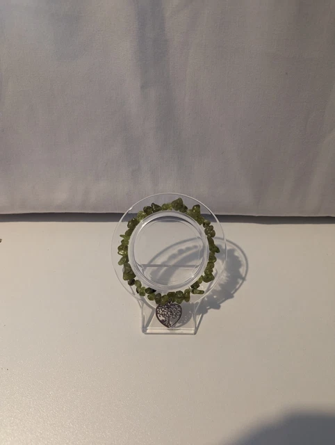 Peridot Chip Bracelet With Tree Of Life Charm