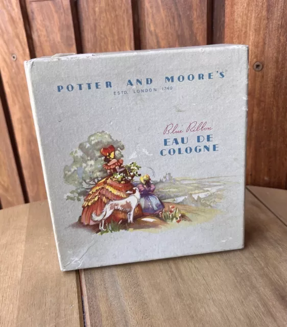 Vintage Potter And Moore's Blue Ribbon Eau De Cologne Box (Box Only)