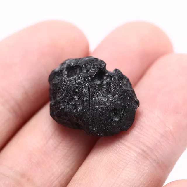 1XTektite Meteorite Raw Specimen Mineral Rock Iron Stone Rough Black Space~H7