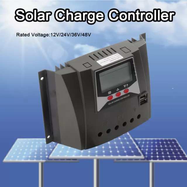 WP6048D Solarladeregler LCD-Anzeige Solarpanel Regler 12V/24V/36V/48V max 60A