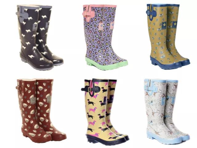 Womens Wellies Wellington Boots Waterproof Rain Festival Wide Calf Winter Boots