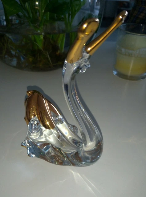 Lumaca Vetro Dorato Soprammobile simil Swarovski