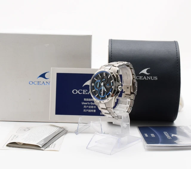 [N MINT /BOX] Casio Oceanus OCW-S4000 Solar Radio Blue Men's Watch ...