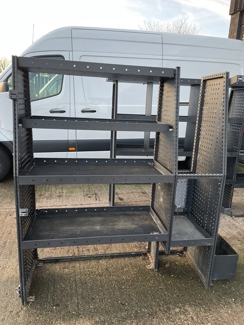 Heavy-Duty Adjustable Van Shelving With Lockable Door - 52"W X 46"H X 13"D, Fits Transit, Sprinter, Promaster & More