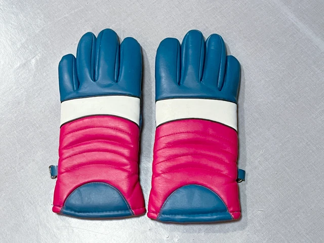ANCIENNE PAIRE DE gants cuir bleu taille 6,5 EUR 29,99 - FR