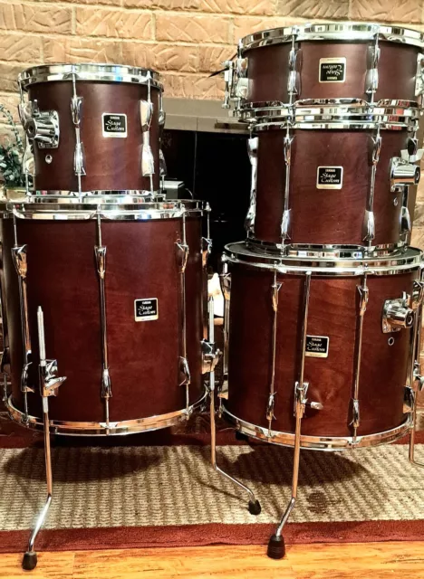 YAMAHA 1ST GEN STAGE CUSTOM SHELL PACK-5 pieces-CHOCOLATE SATIN-FREE SHIP CUSA!
