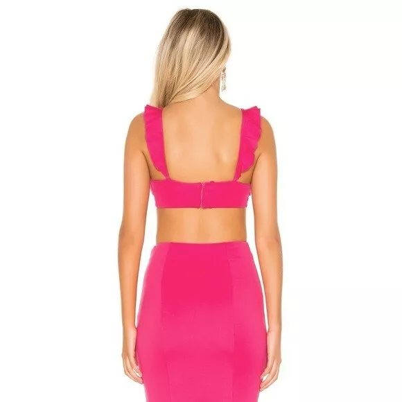 Majorelle / Revolve Olga Ruffle Crop Top in Magenta NWOT Size Small Retail $68 3