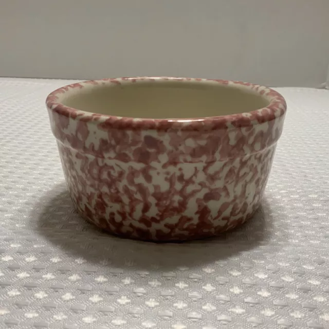 Roseville Pottery Pink Spongeware 5” Round Bowl The Workshops Gerald E. Henn EUC