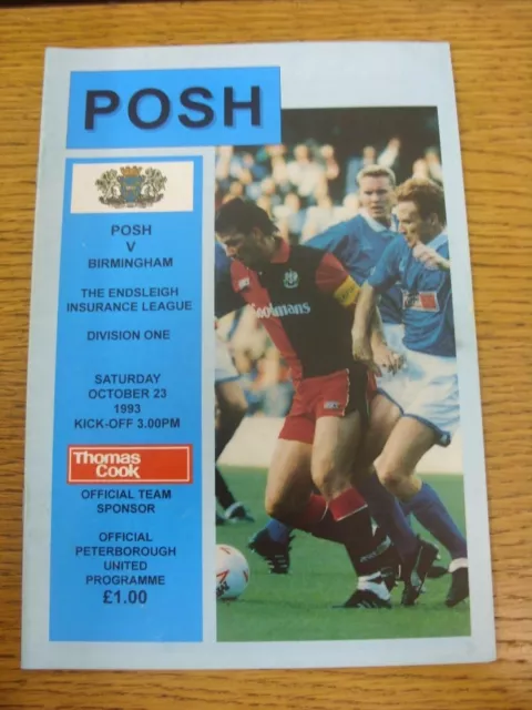 23/10/1993 Peterborough United v Birmingham City  (team changes). Thanks for vie