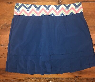 Ivivva by Lululemon Girls Size 14 Kick Serve Skort Skirt Blue Built In Shorts