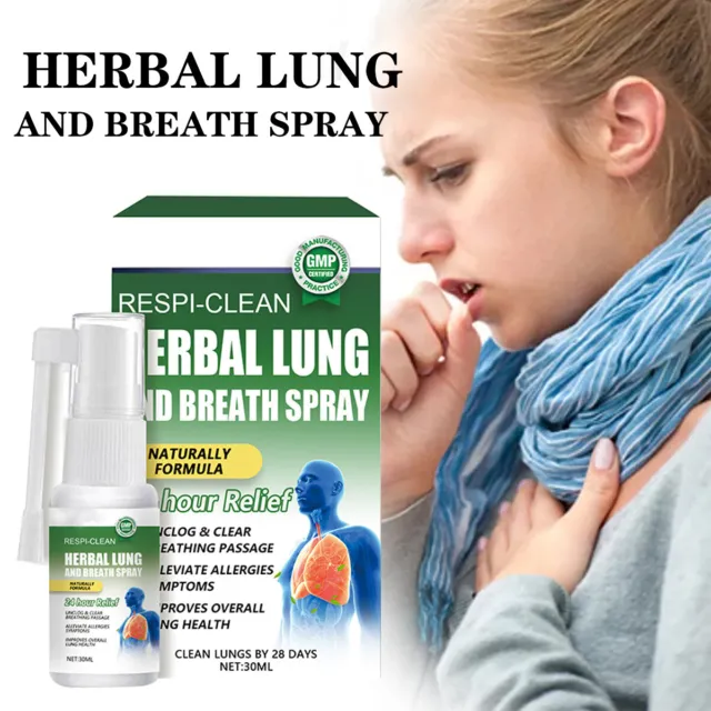 Herbal Lung and Breath Spray for Lung Health Essence Drops Discomfort A