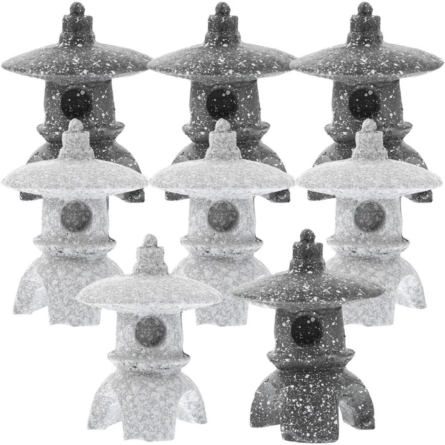 8 Pcs Desktop Ornaments Tiny Pagoda Palace Lantern Household