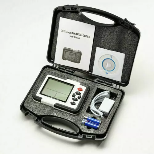 Digital CO2 Monitor Gas Analyzer Detector CO2 Analyzers + T&H Test #xas HT-2000