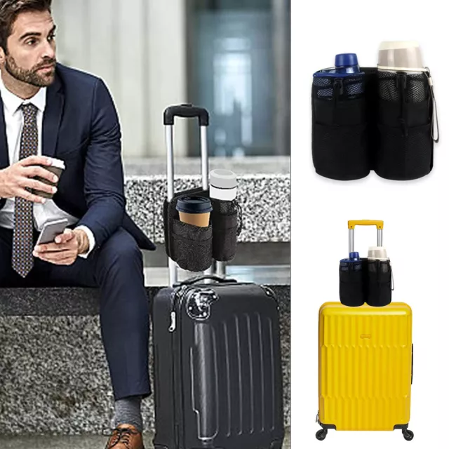 Luggage Cup Holder Hands Free Luggage Travel Baggage Cup Holder Foldable stEaR