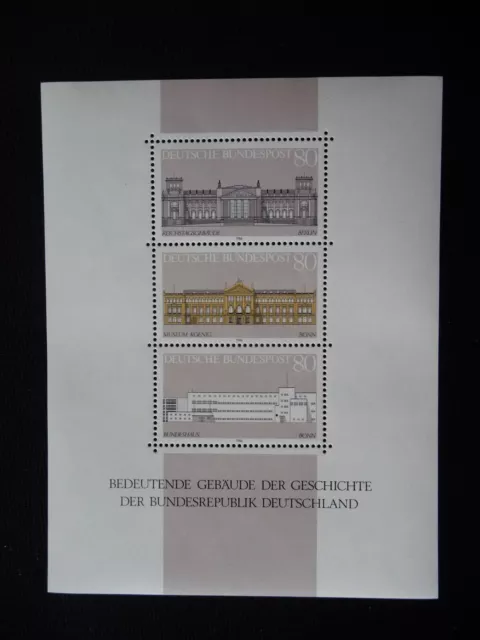 Briefmarken BRD Block 20, postfrisch, Gebäude Bundesrep. Deutschland - top erh.