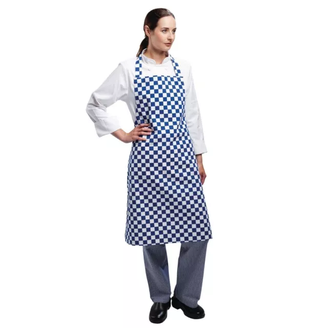 Whites Bib Apron Blue & White Check