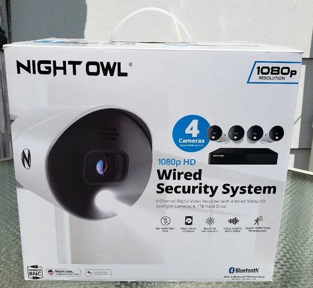 Night Owl WM-BTD281-4LSA 8 Channel Bluetooth Video Home Security 4 Camera System
