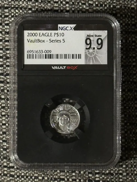2000 1/10 oz $10 Platinum Eagle coin NGCx 9.9 (MS69)