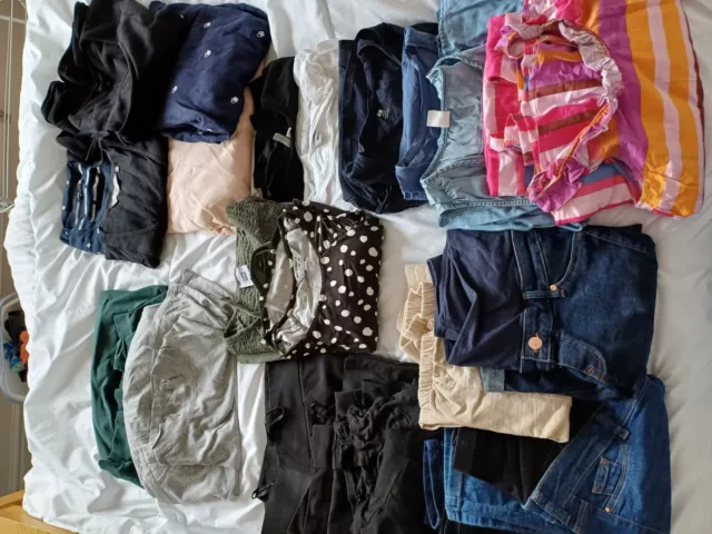Large bundle of maternity clothes size 6-8