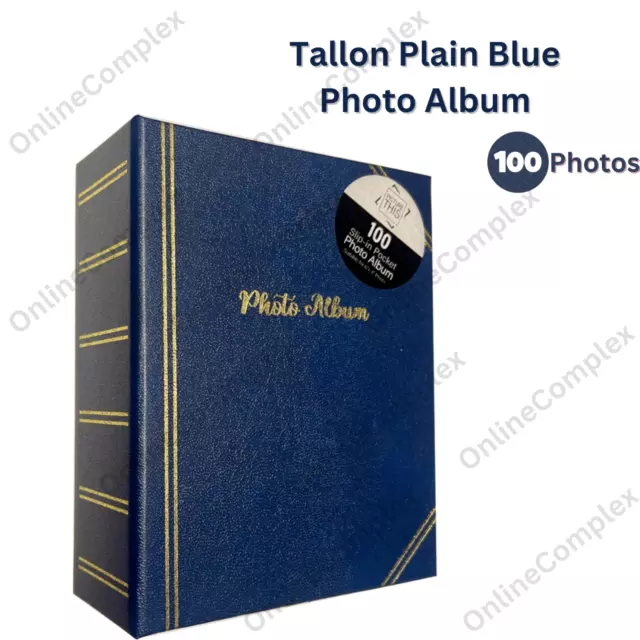 Tallon Photo Album 100 Pocket 6"x 4" Blue Slip In Album Holds 100 Photos Gift