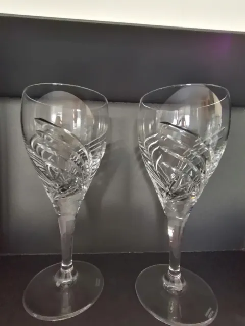 2x Edinburgh Crystal Wine Goblets