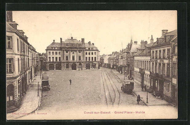 CPA Condé-sur-l´Escaut, Grande´Place-Mairie