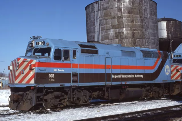 P: Orig Slide RTA Regional Transit Authority F40PH #108 - Blue Island IL 1978