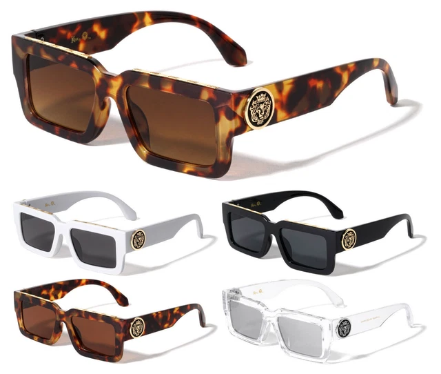 MEN SUNGLASSES HIP Hop Square Designer Shades Retro Gold Frame Rapper