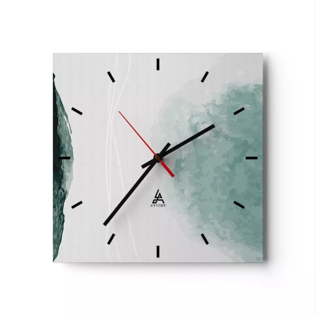 Horloge murale en verre 40x40cm Moderne Minimaliste Abstraction Wall Clock