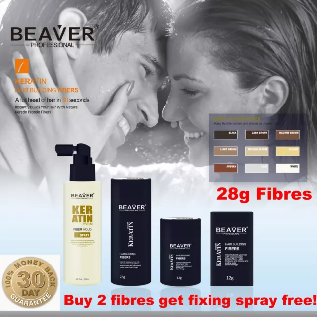 Beaver Hair Building Fibres Thickening Fibers Loss Regain Concealer Fixing Spray