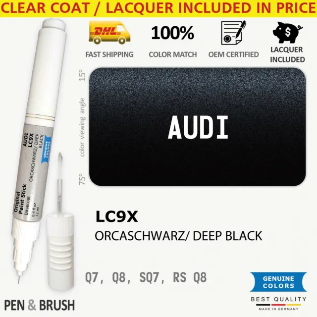 Genuine Volkswagen Deep Black Pearl Touch Up Paint Code LC9X