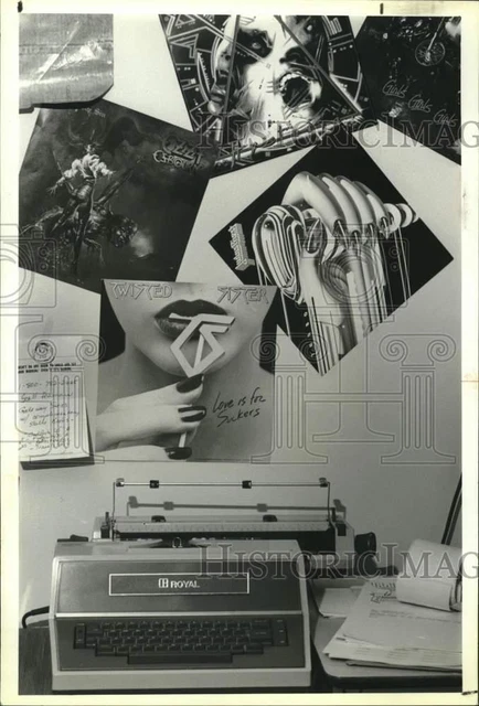 1989 Press Photo Rock Music Posters at North Syracuse Junior High School