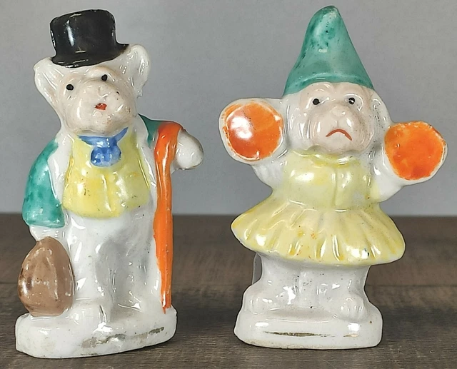 Vintage Japanese 2¾" Tall Ceramic Dog Figures