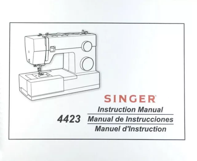 Singer 4423 Sewing Machine Manual Instructions User Guide Bound