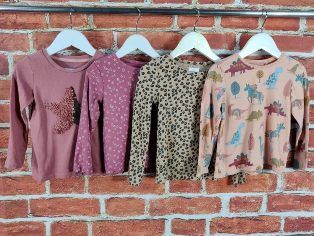 Girls Bundle Age 3-4 Years Next Nutmeg Long Sleeve Top -Shirt Leopard Kids 104Cm