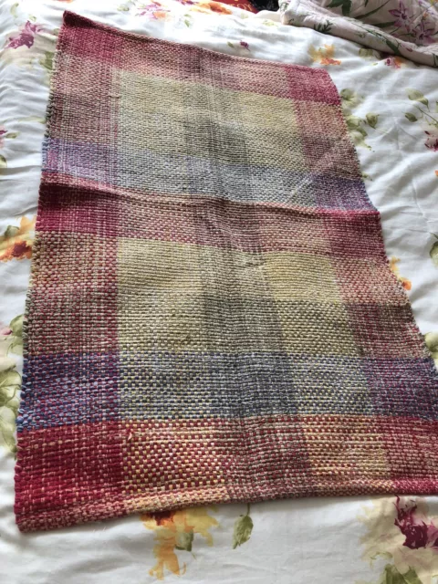 Small Cotton Check Rug  35x23inches